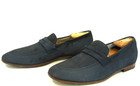 Men's Scarosso Gregory Navy Suede Half Strap Penny Loafers Size 42.5 EUR, 9.5 US — photo 2