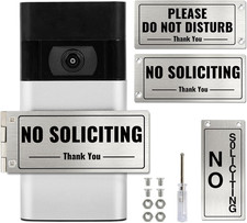 Metal Rotatable Doorbell Cover - No Solicitin...