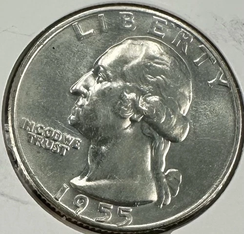 1955-D Washington Quarter – Choice BU – 90% Silver – Denver Mint