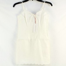 LoveShackFancy Sydelia Cotton & Linen Mini Dress in Off White Girls Size 14
