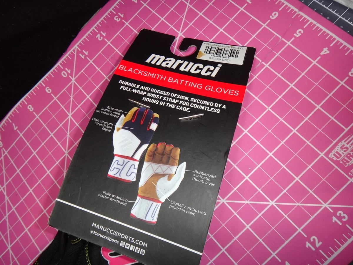 Guantes de bateo de béisbol/softbol Marucci Blacksmith para adultos MBG2BKSM NEGRO/ROSA XL