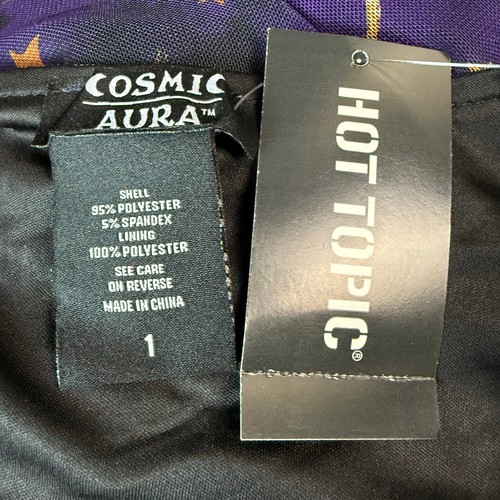 NWT Cosmic Aura Purple Celestial Moon & Sun Ruched Crop Top - Picture 5 of 5