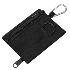Small Coin Purse Tactical Keychain Pouch, Portable Nylon Zip Change Purse wit...