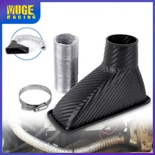Universal BlackCar Front Bumper Turbo Air Intake Pipe Air Funnel Inlet Hose Kit