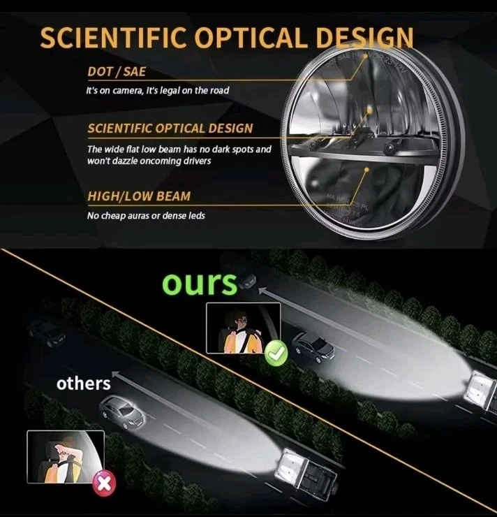Paar 7 Zoll LED Front Scheinwerfer für Land Rover Defender Jeep  T3 G Klasse - Bild 4 von 4