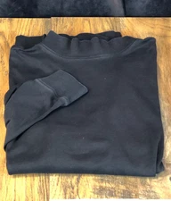 SCOTT BARBER 100% Pima Cotton Long Sleeve MOCK TURTLENECK BLACK