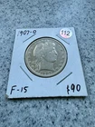 1907o Barber Half Dollar 50C 90% Silver, 30% Below Greysheet Bid See Description