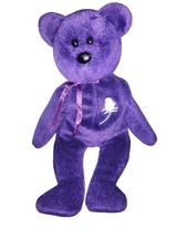 Princess Diana Ty Original Beanie Baby Bear 1997 Purple, Vintage, 8.5-inch