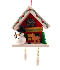 Christian Ulbricht Ornament Snowman with Red Cuckoo 10-0468