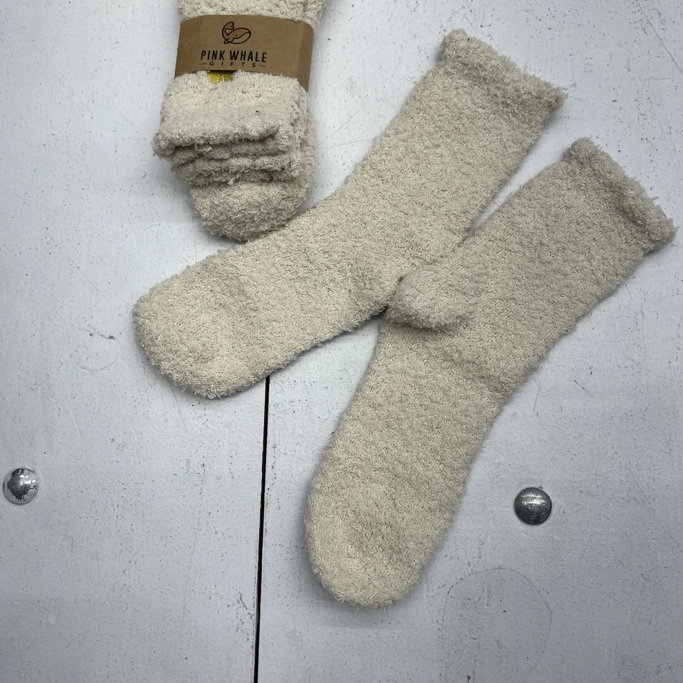 Носки женские Pink Whale подарки упаковка 5 шт. кремовые бежевые пушистые с сердечком вышитые размер OS - Изображение 3 из 4