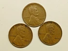 3 Circulated 1929 P Lincoln Wheat Cents