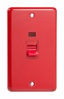Varilight XY45N.PR Primary Red 45A DP Cooker Switch Vertical Twin Plate + Neon