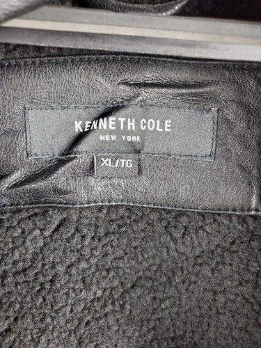 Kenneth Cole Reaction Size XL Black Moto Faux Leather Jacket - Picture 3 of 12