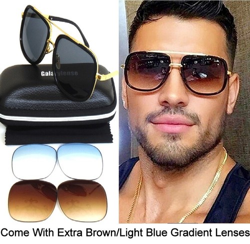 Retro Tony Stark Over dimensionati QUADRATO IRON MAN VINTAGE SUNGLASSES W/2  LENTE EXTRA | eBay