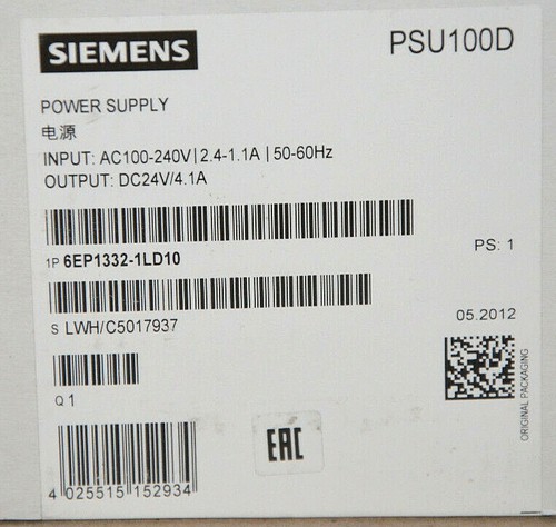 Fuente de alimentación Siemens 6EP1332-1LD10 6EP1 PSU100D 6EP1 332-1LD10 NUEVA precintada - Imagen 2 de 3