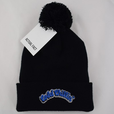  Cold Chillin' Records Hip Hop New York Roll Up schwarze Bobble Beanie Mütze von AF 