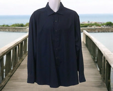 Kenneth Cole Men's Button Up Dress Shirt Size 17 1/2 34/35 Regular Fit Blue Long