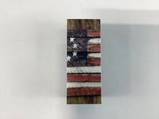 Alrec Brown American Flag Wooden Decorative Display EUC