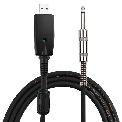 Electric Guitar to PC USB Link Recording Andio Cable USB Male to 6.35mm Mon Y0Q6