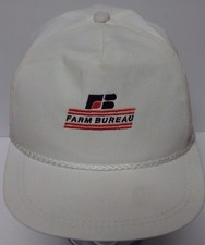 Old Vintage 1990s FARM BUREAU INSURANCE ADVERTISING ADJUSTABLE HAT CAP MADE USA