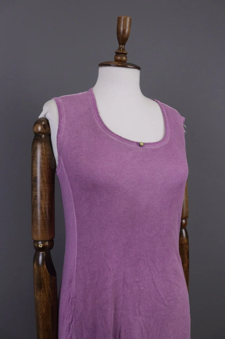 BOTTEGA VENETA Abito al ginocchio a tunica affumicata Bottega viola taglia M