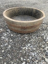 1/4 Shallow Half Whisky Barrel Oak Planter/Tub/Pot/Herb Spice