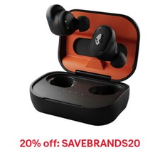 Skullcandy GRIND FUEL True Wireless Earbuds-BLACK/ORANGE (Certified Refurbished)