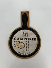 Vintage 1966 B.S.A Eastern District Bronx Camporee Button Brown Rubber