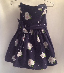navy blue and white floral dress