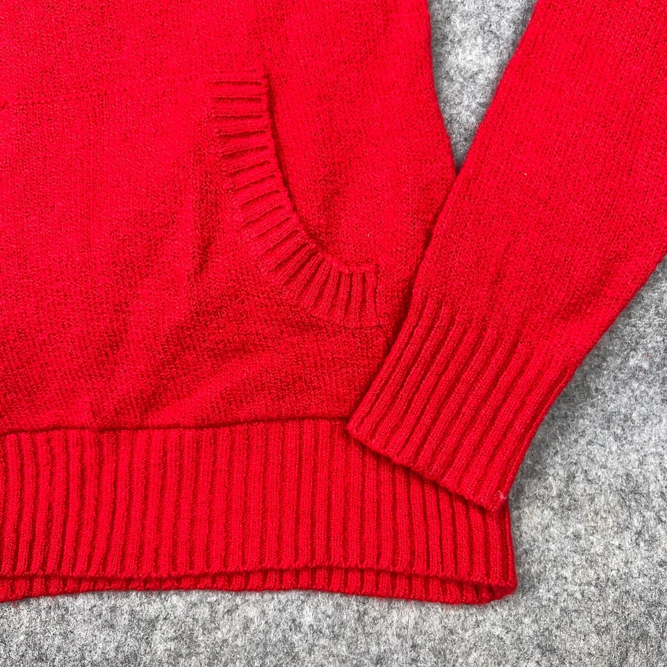 OP Sweater Youth Girls Large 11/13 Red Boat Neck Knit Pockets Casual Stretch Y2K - Image 4 of 4
