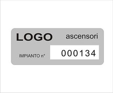 TARGHETTE Alluminio Identificative per MACCHINARI e ASCENSORI con stampa logo 