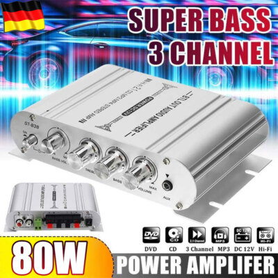 80W 12V Auto Stereo Mini Power Amplifier Audio Verstärker HiFi Audio Verstärker