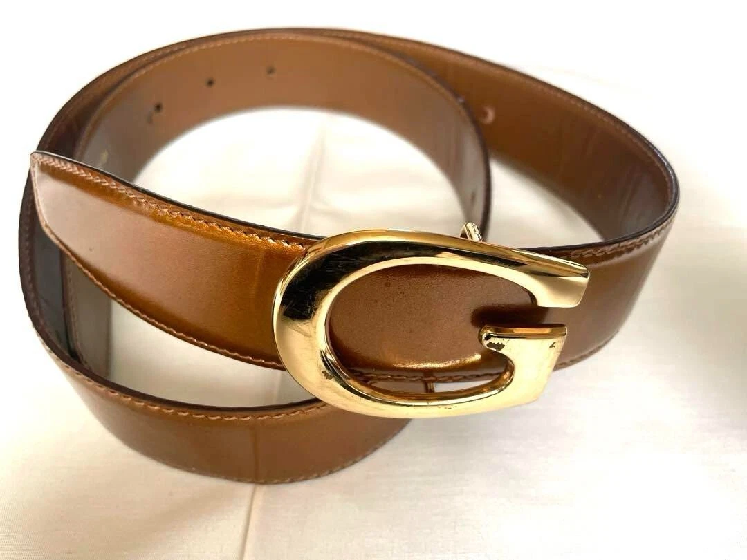 Ceinture GUCCI G logo cuir doré