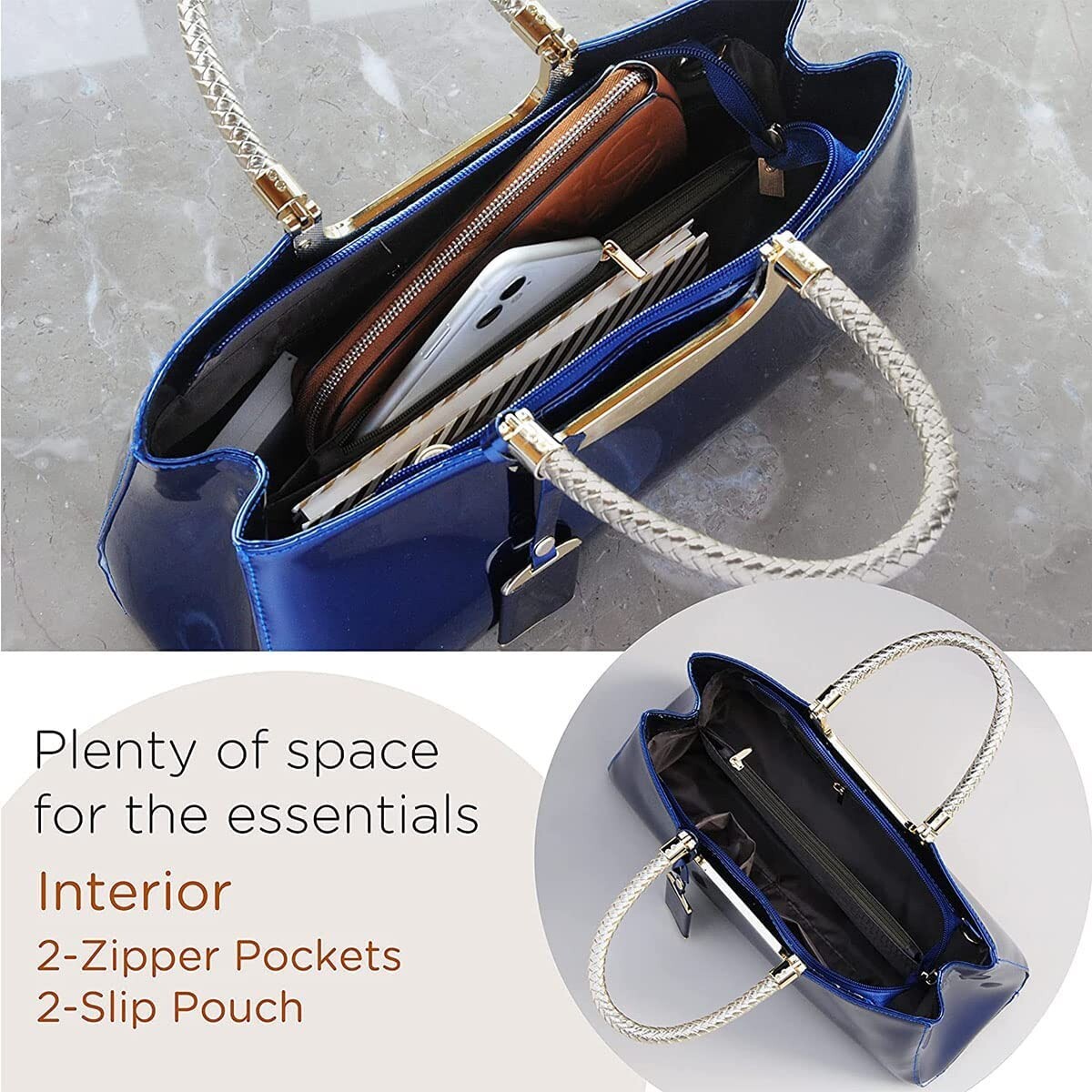 Women's High-grade Patent Leather Handbag Fashion Elegant Diagonal Bag Shoulder Bag