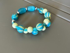 Polymer Clay Bead Wrap Bracelet 23014 - Blue