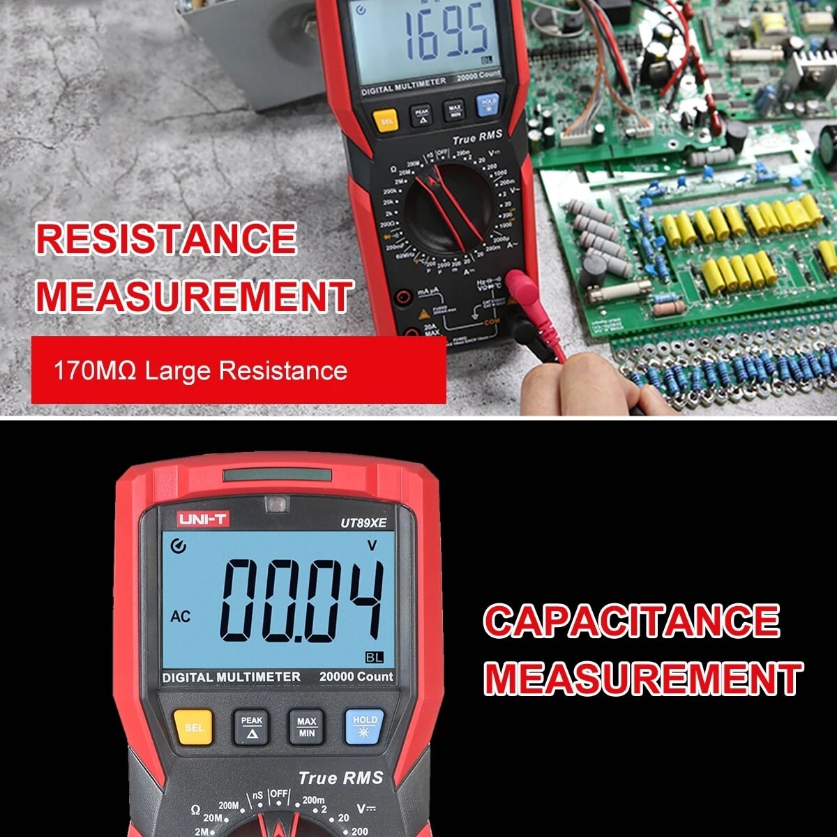 UNI-T UT89XE TRMS Multimeter Digital AC/DC Tester 20000Bits 200nS