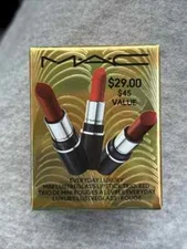 MINI Mac 3 Piece Everyday Luxury Mini Lustreglass Lipstick Trio RED New In Box