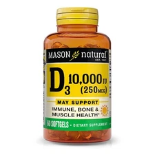 Mason Natural Vitamin D3 250 mcg (10000 IU) - Supports Overall Health,