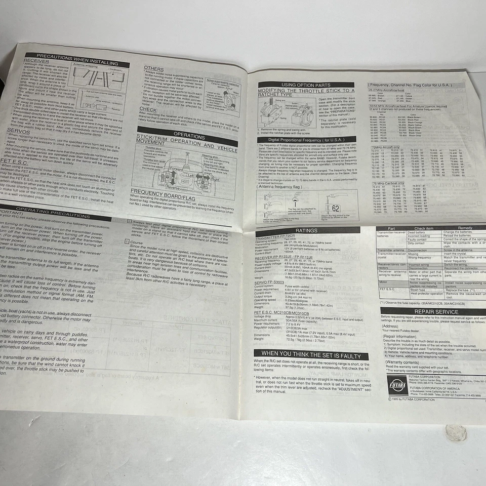 Futaba Attack 2 Instruction Manual And Warranty Card D60797 1995 - Image 4 of 4