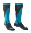 Bridgedale MENS SKI MIDWEIGHT Merino Performance Socks GUNMETAL/BLUE All Sizes