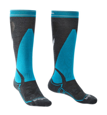 Bridgedale HERREN SKI MITTELSCHWER Merino Performance Socken GUNMETAL/BLAU alle Größen