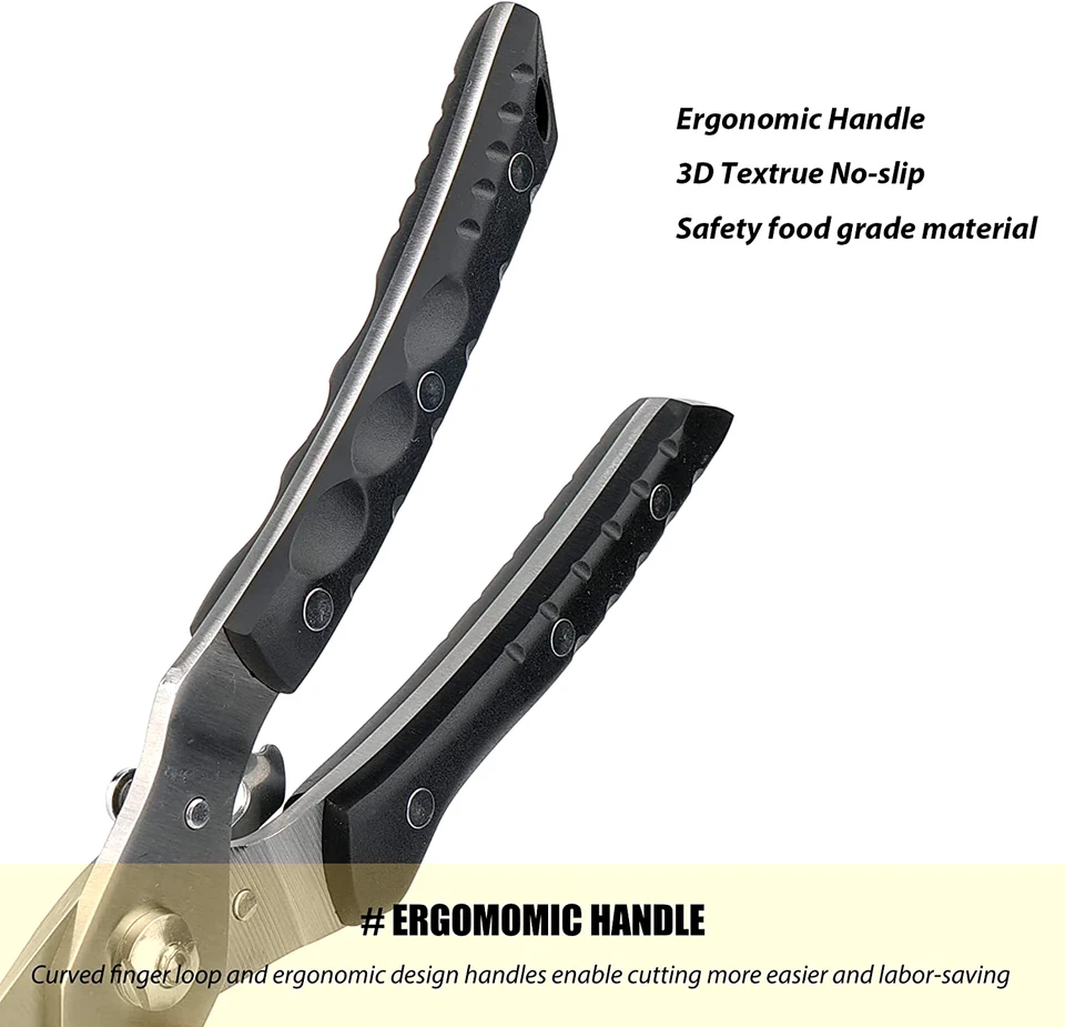 KUNIFU Multi-Function Poultry Shears Spring Loaded Heavy Duty Sharp Stainless - Image 3 of 4