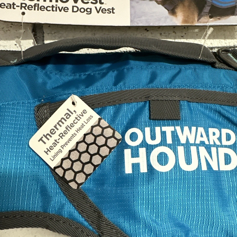 Chaleco térmico reflectante de calor Outward Hound para perro azul medio clip en D NUEVO Foto 3 de 4