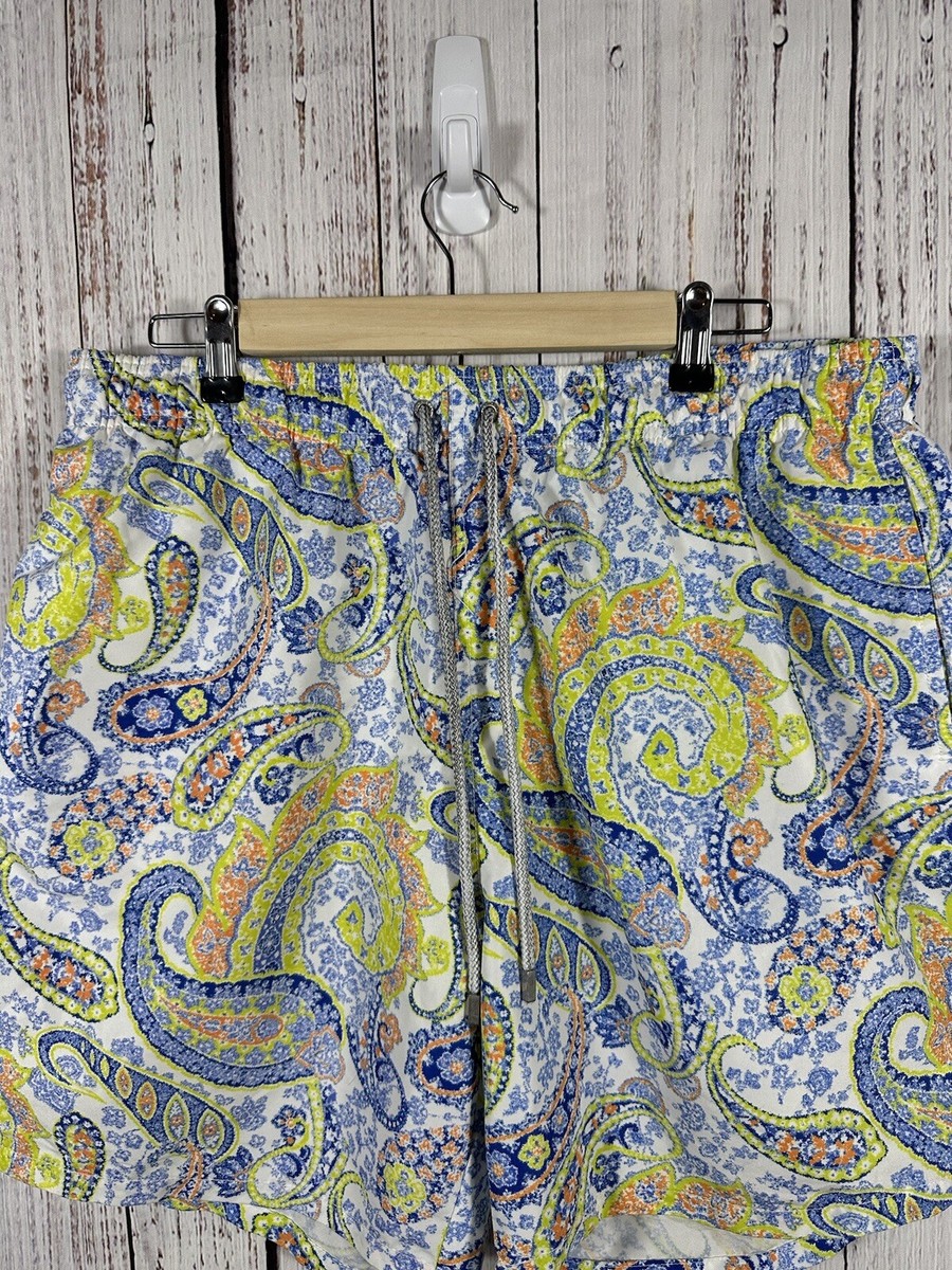 Mens Bugatchi Swim Trunks Sz XL Floral Board Shorts Graphics B6