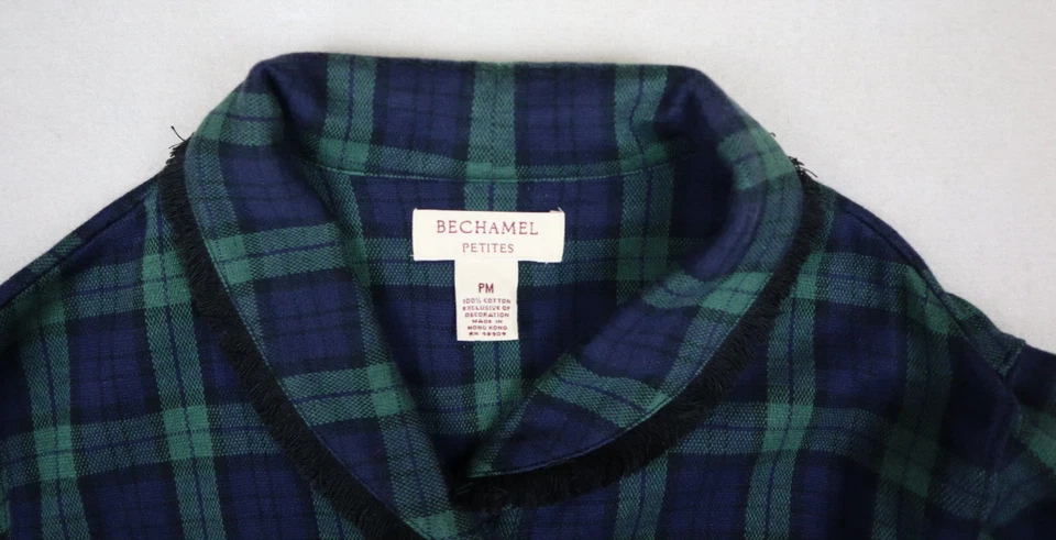 Chaqueta Blazer Mujer BECHAMEL Talla PM Azul Verde Cuadros Clásica Retro Foto 3 de 4