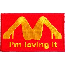 I'm Loving It Embordered Patch Sew On Iron On Funny Biker Patch 3.1/2" x 2"