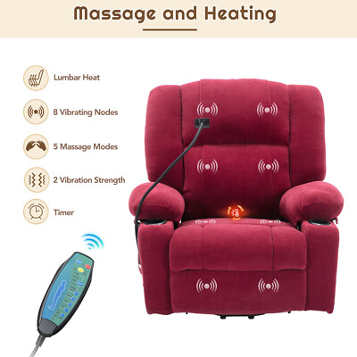 Power Lift Elderly Recliner Chair with Massage and Heating Functions