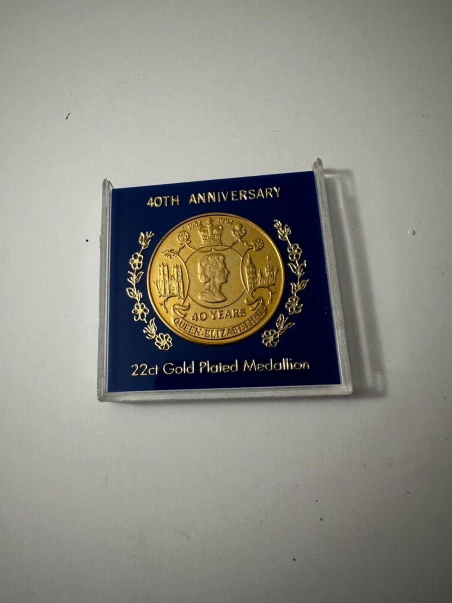 コレクション The40thAnniversary of Queen Elizabeth II QUEEN ELIZABETH 40th Anniversary 22 ct. Gold Plated