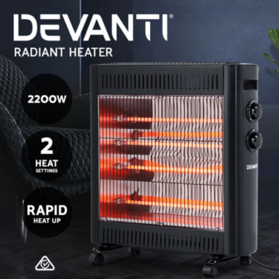 Devanti 2200W Infrared Radiant Heater Portable Electric Convection Panel  Heating | eBay