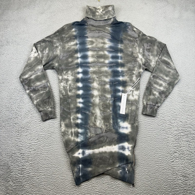New Young Fabulous & Broke Mini Dress Womens XS Asymmetrical Turtleneck Tie Dye
